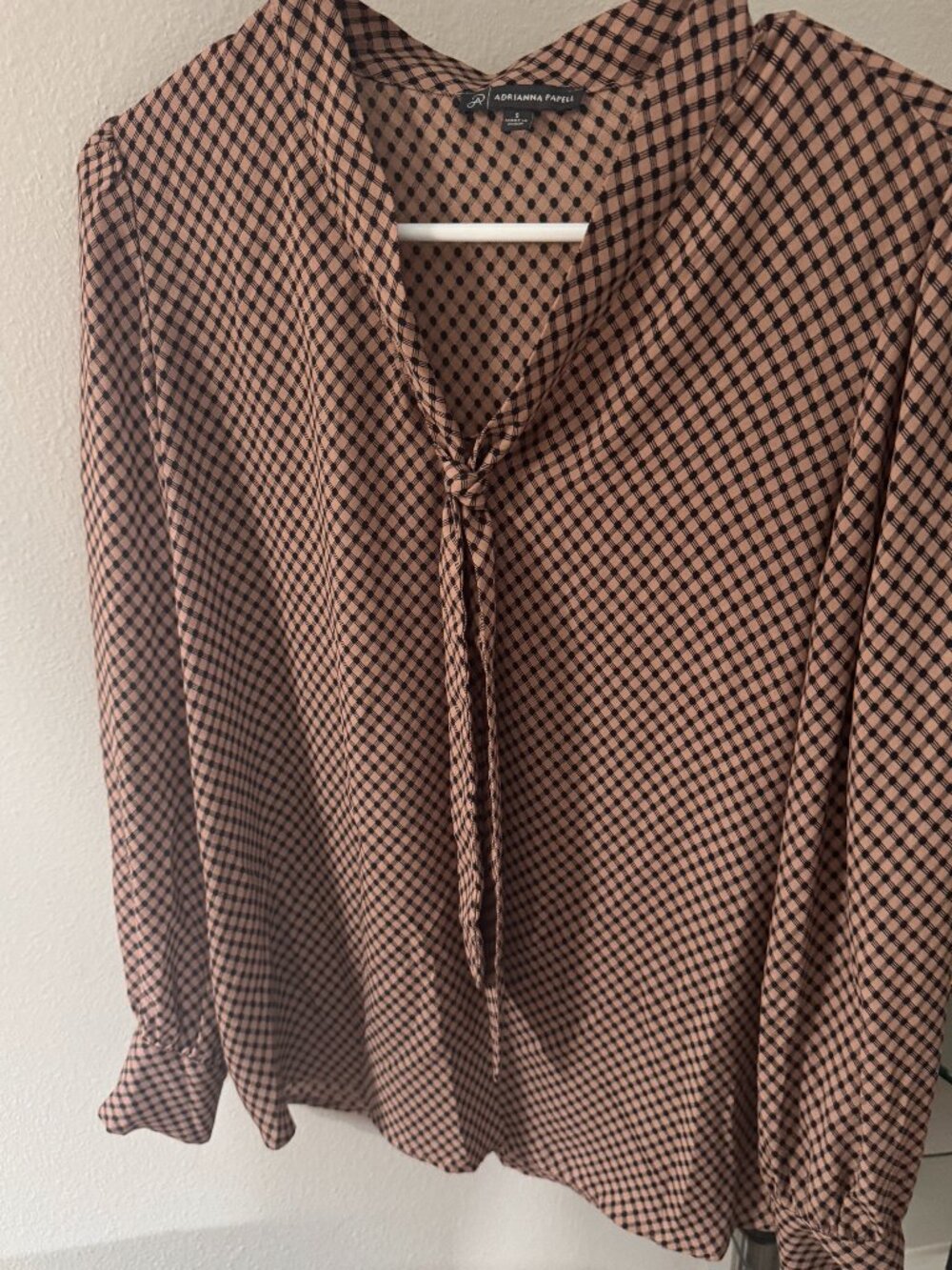 Adrianna Papell Chiffon Tie-neck blouse